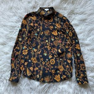 LALA BERLIN Brocade Silk‎ Blouse In Black